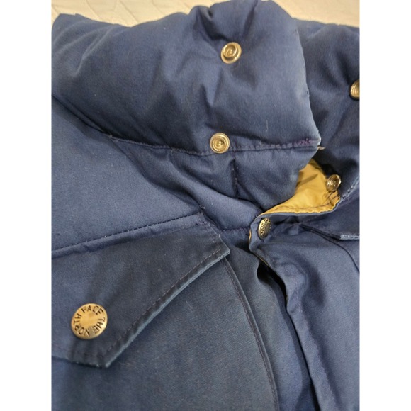 The North Face Vintage Brown Label Goose Down Nuptse Style Blue Puffer Vest 70's - Picture 7 of 16